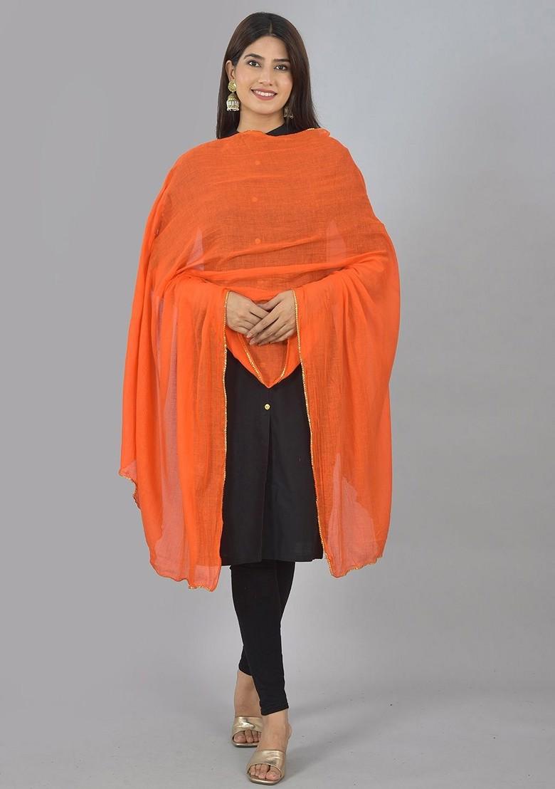 Blue Poly Blend Pack Of 3 White Dupattas