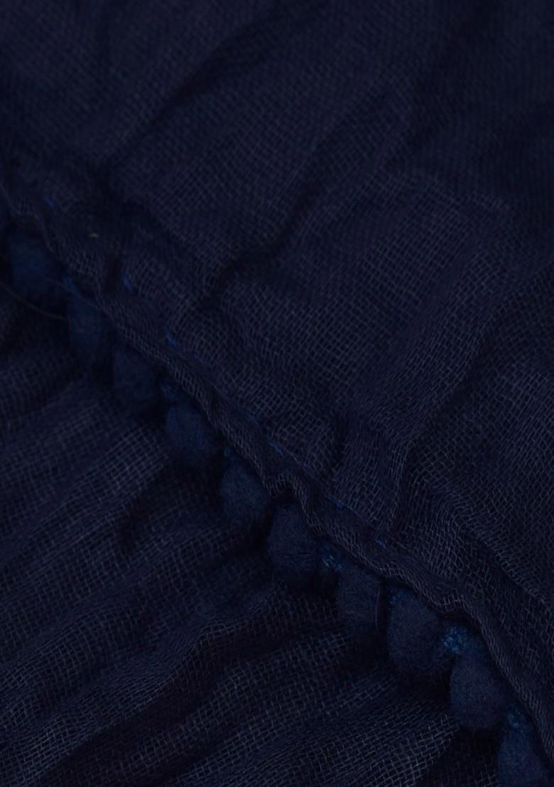 Blue Poly Blend Pack Of 3 White Dupattas