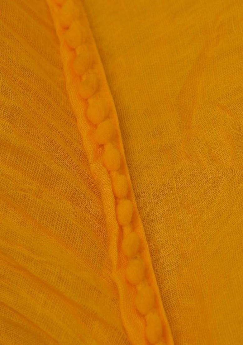 Yellow Poly Blend Pack Of 5 White Dupattas