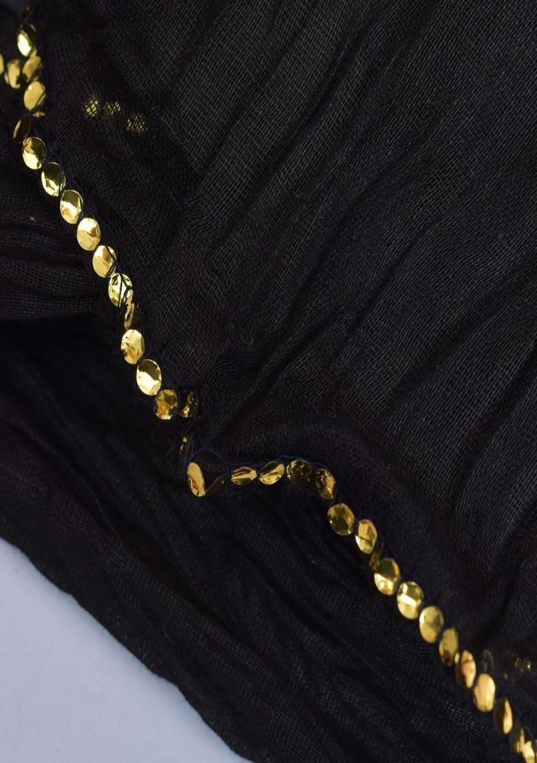 Blue Poly Blend Pack Of 3 White Dupattas