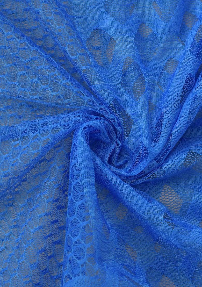 Blue Poly Blend Selection Of 2 Geometric Woven Design Dupattas