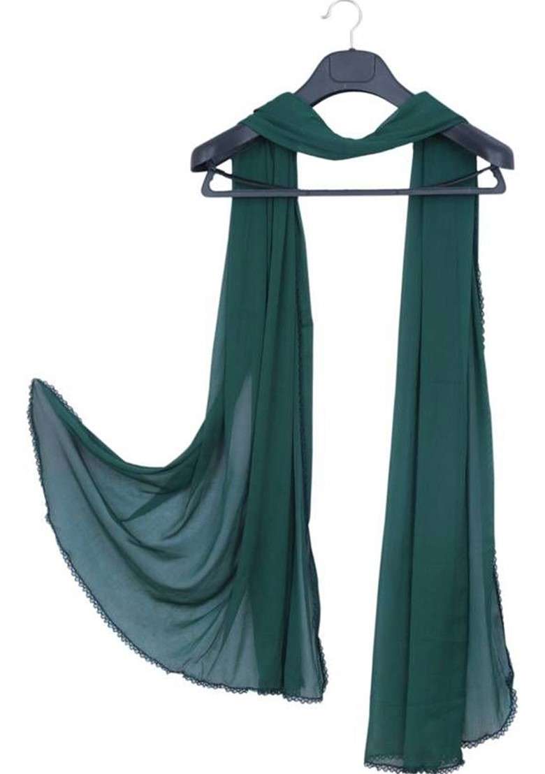 Green Chiffon Chiffon Dupatta - Indya
