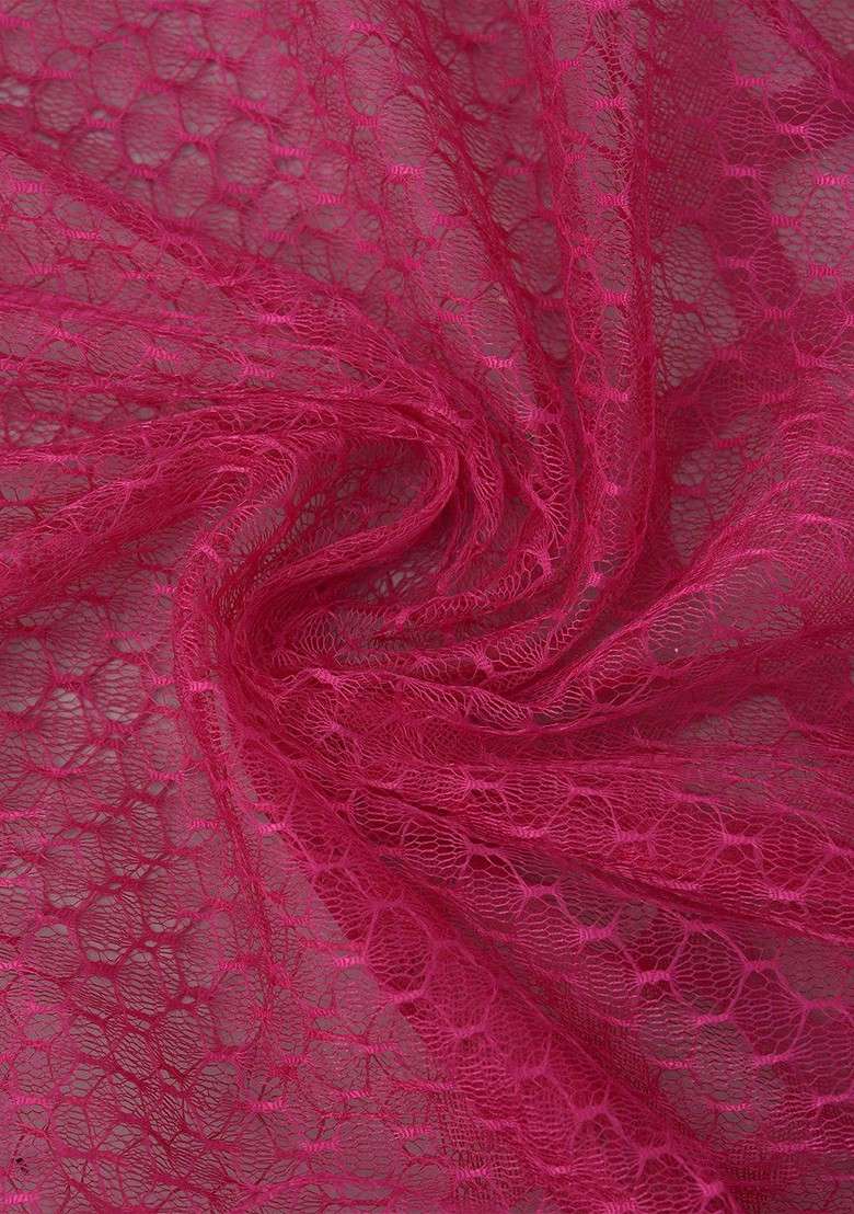 Pink Poly Blend Selection Of 2 Geometric Woven Design Dupatta - Indya