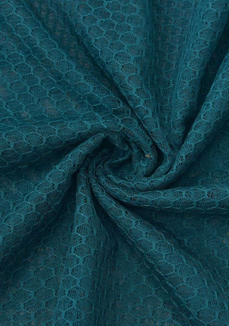 Blue Poly Blend Selection Of 2 Geometric Woven Design Dupatta - Indya