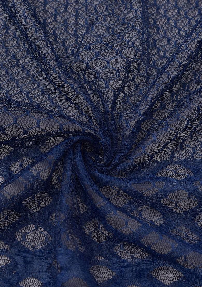 Blue Poly Blend Selection Of 3 Geometric Woven Design Dupattas