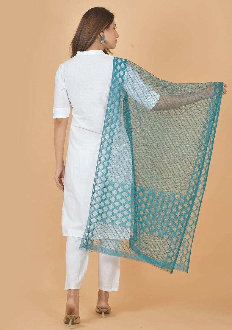 Red Poly Blend Selection Of 5 Geometric Woven Design Dupattas