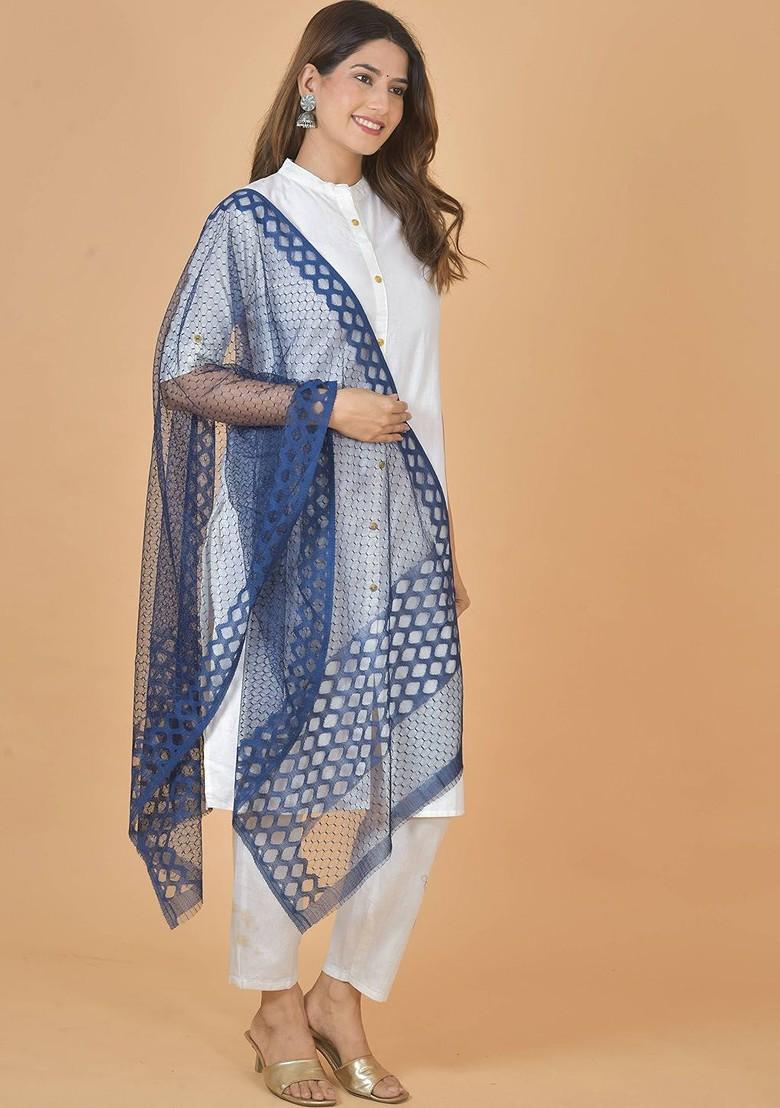 Yellow Poly Blend Selection Of 5 Geometric Woven Design Dupatta