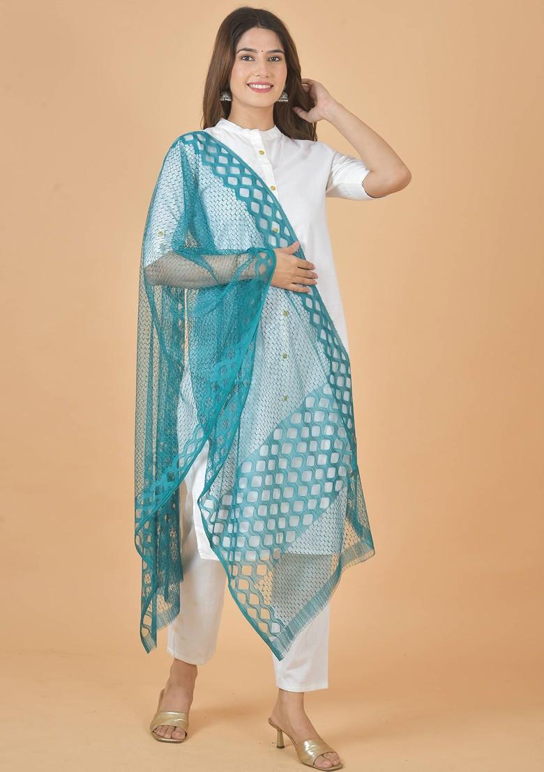 Pink Poly Blend Selection Of 6 Geometric Woven Design Dupatta