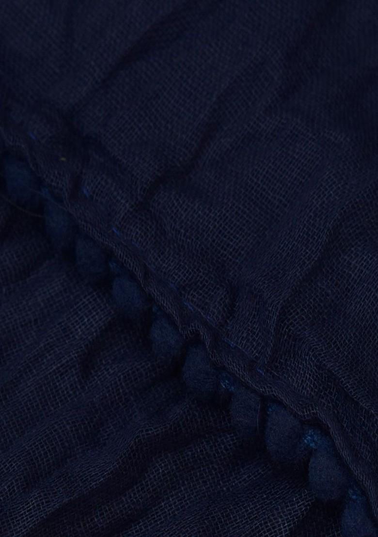 Blue Poly Blend Pack Of 2 White Dupattas