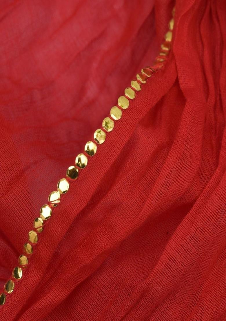 Blue Poly Blend Pack Of 3 White Dupattas