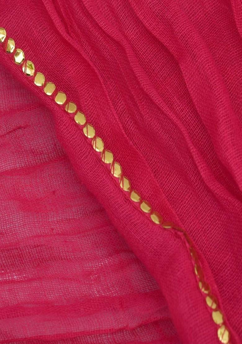 Yellow Poly Blend Pack Of 4 White Dupattas