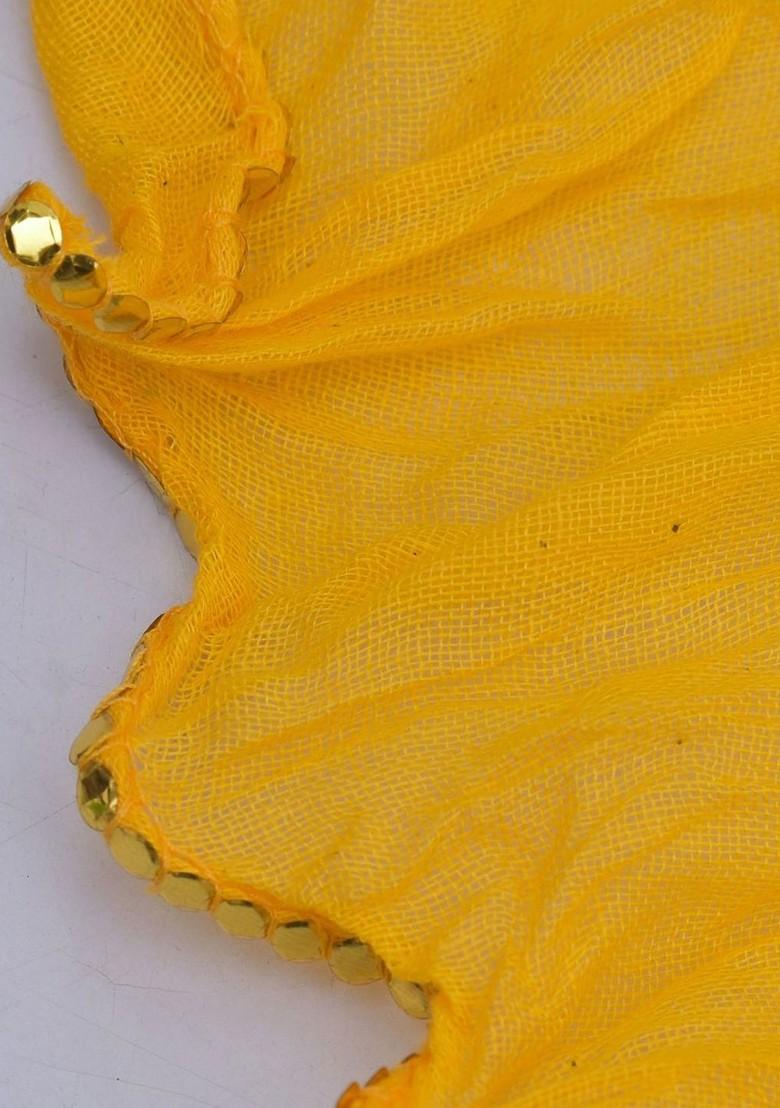 Green Poly Blend Pack Of 4 White Dupattas