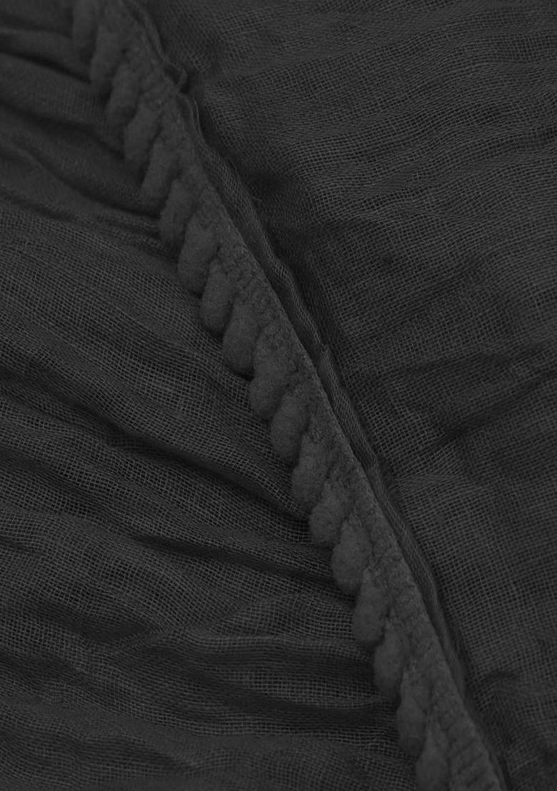 Black Poly Blend Pack Of 3 White Dupattas