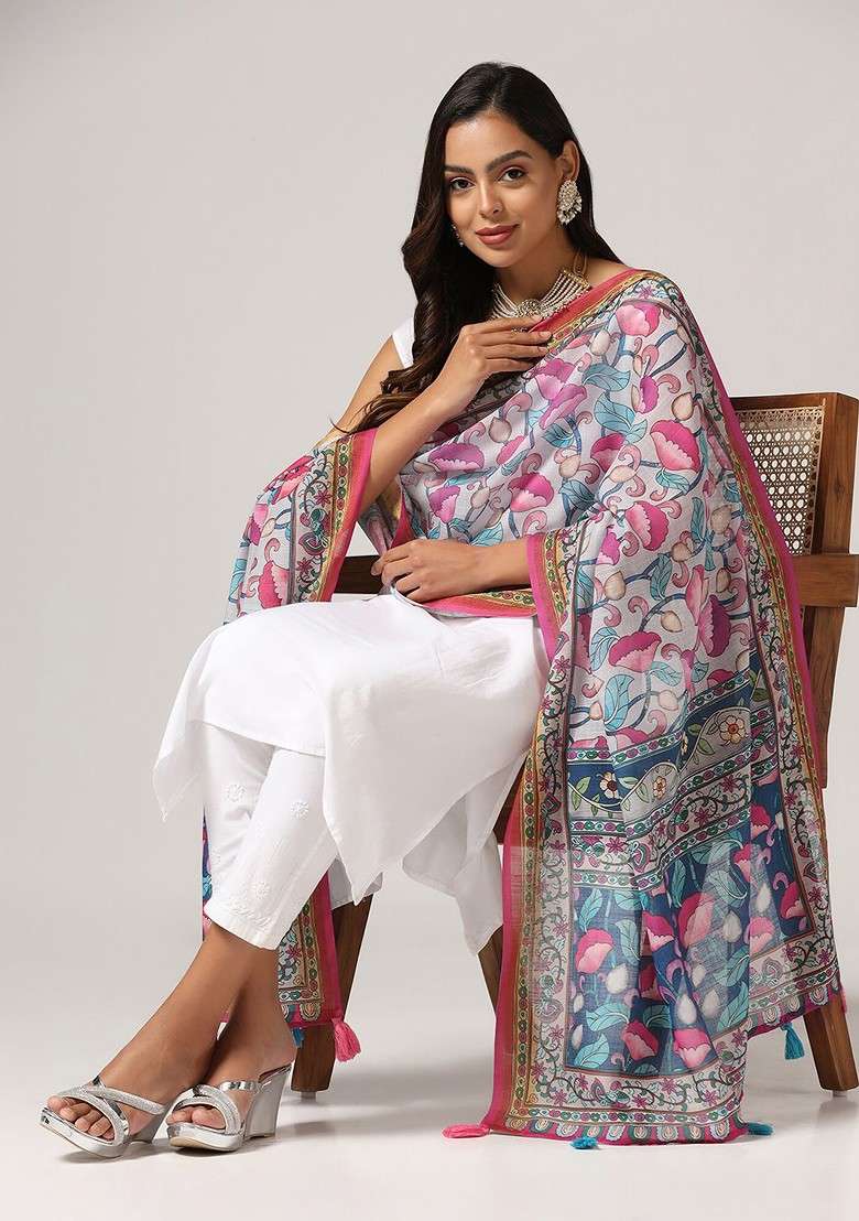 Kalamkari Printed Dupatta - Indya
