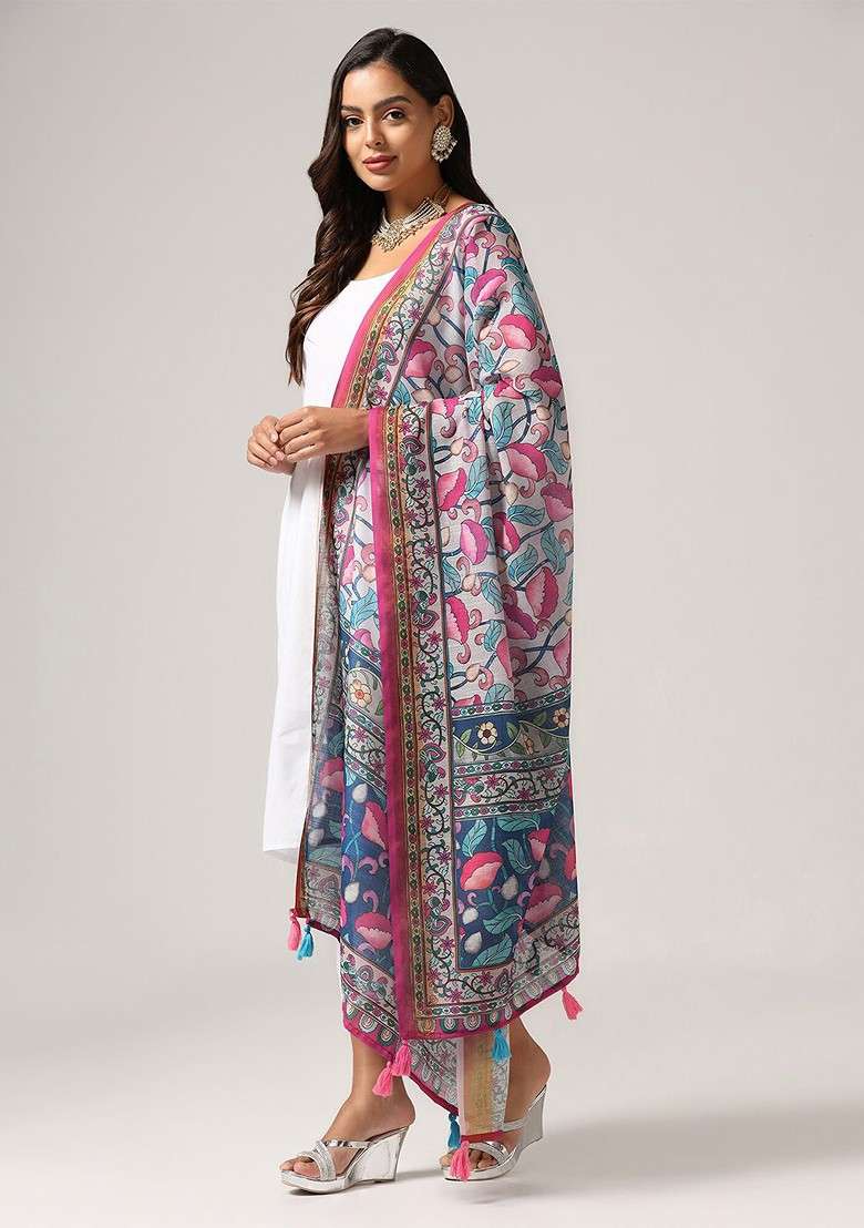 Kalamkari Printed Dupatta - Indya