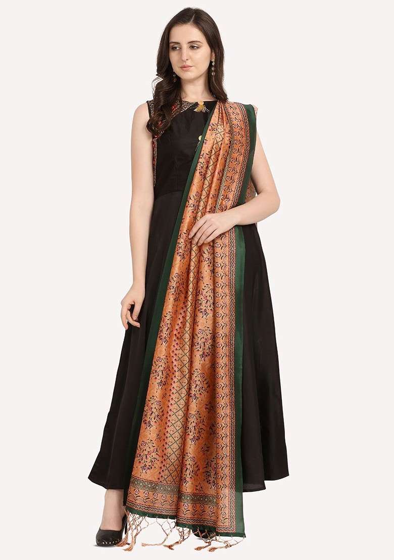 Ethnic Motifs Digital Printed Assam Silk Dupatta - Indya