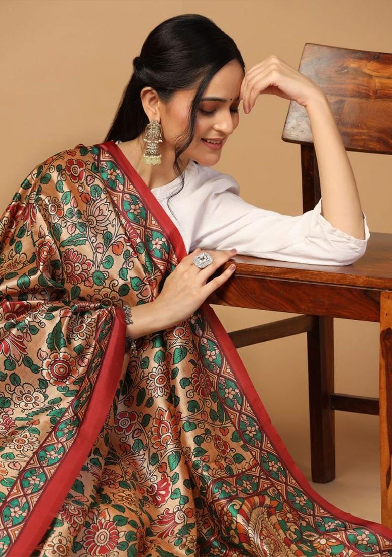 Ethnic Motifs Printed Assam Silk Dupatta