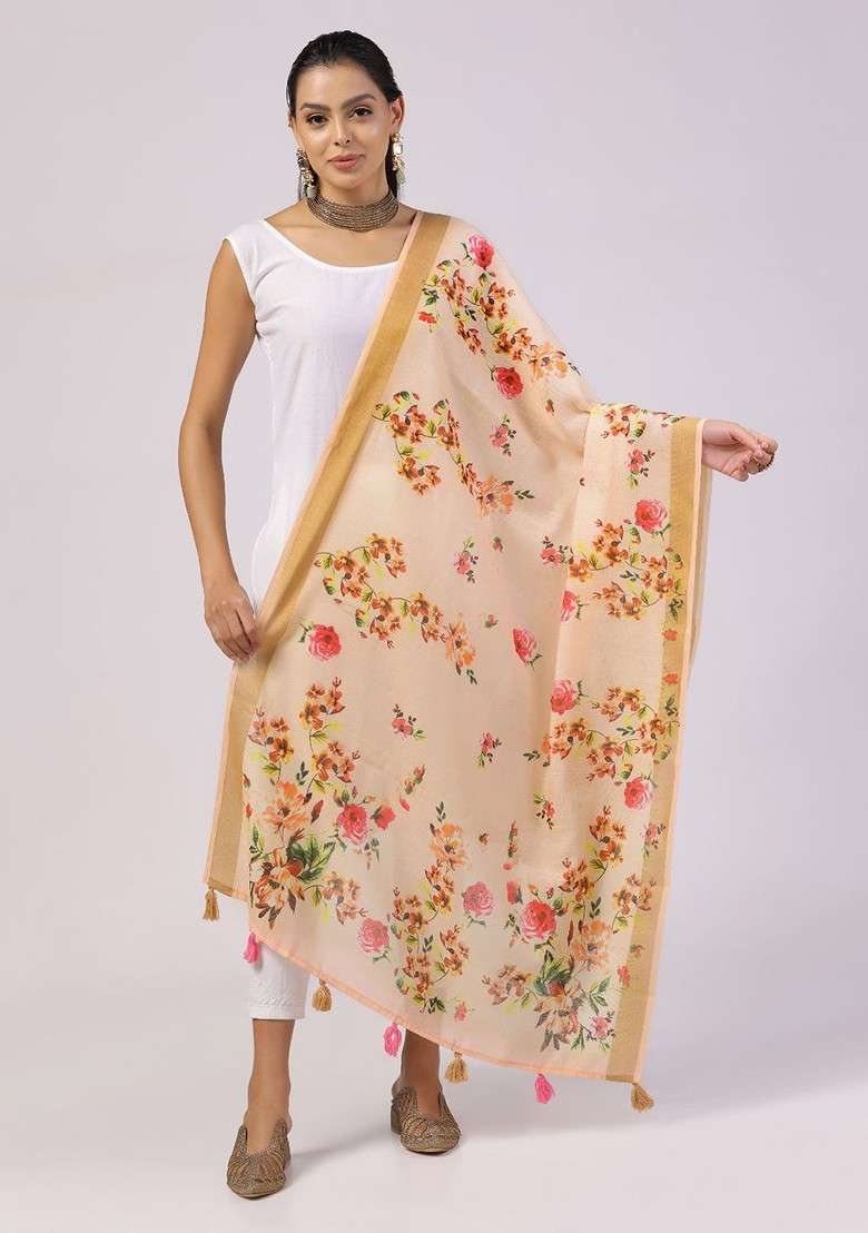 Floral Printed Dupatta - Indya