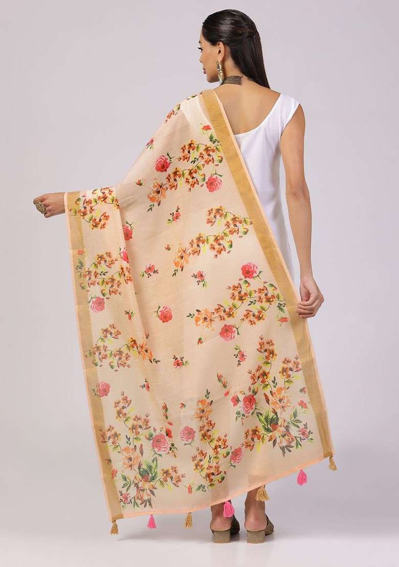Floral Printed Dupatta - Indya