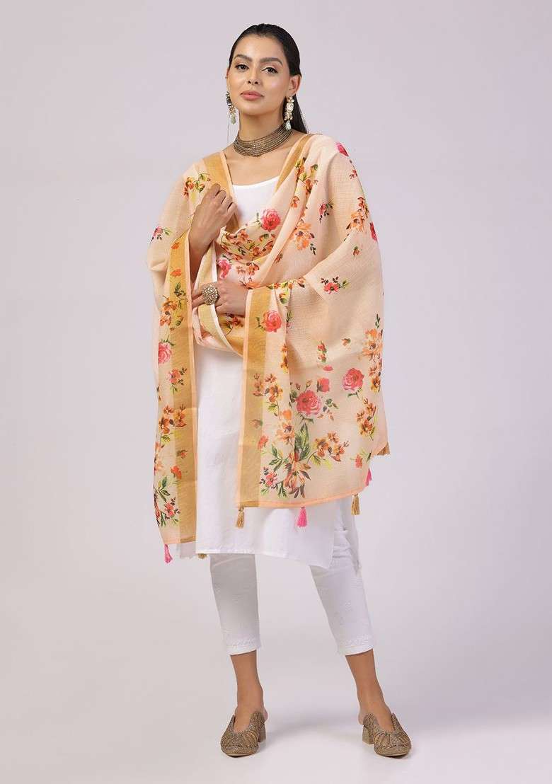 Floral Printed Dupatta - Indya