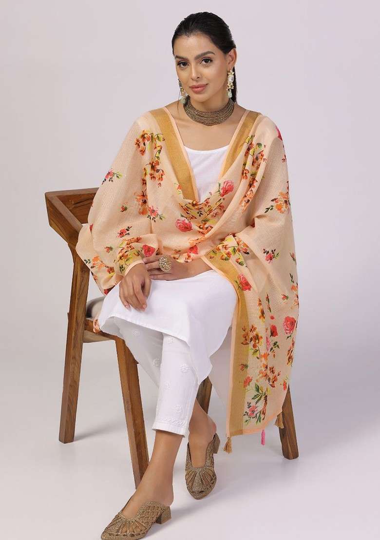 Floral Printed Dupatta - Indya