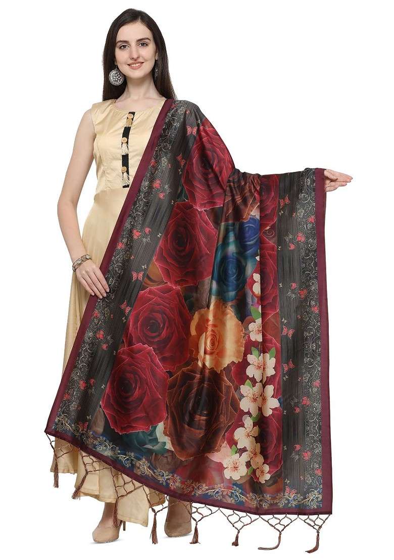 Ethnic Motifs Printed Tasselled Dupatta - Indya