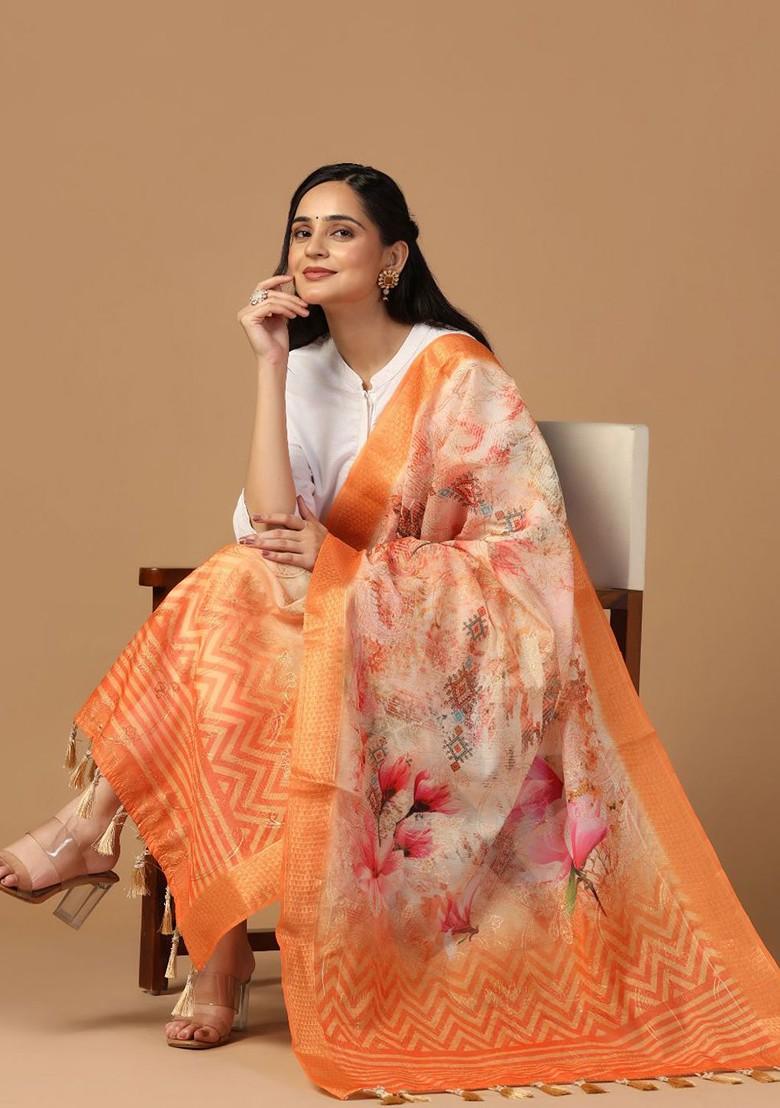 Floral Printed Cotton Dupatta