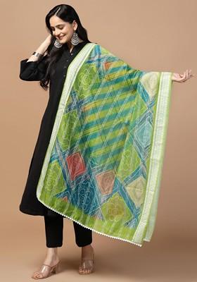 Ethnic Motifs Printed Cotton Chanderi Dupatta