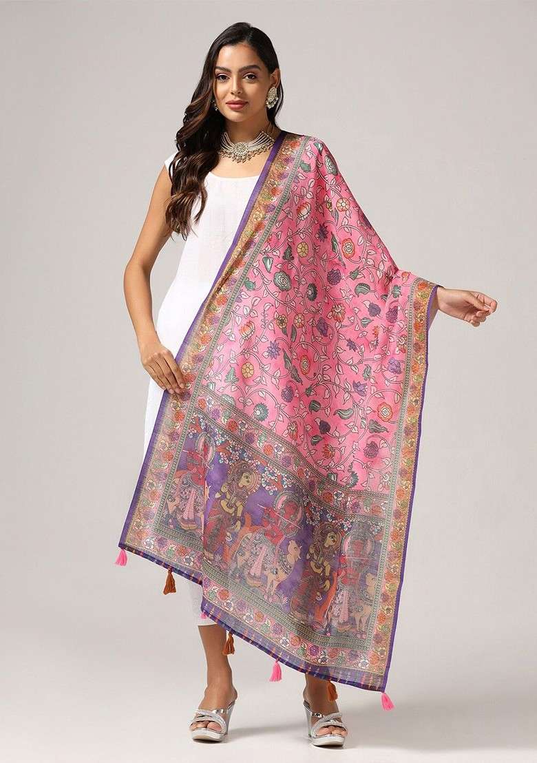 Kalamkari Printed Dupatta - Indya