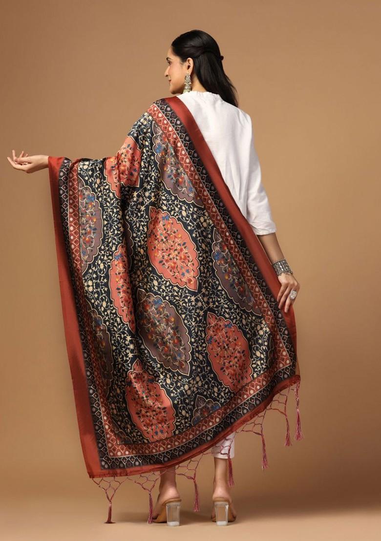 Ethnic Motifs Digital Printed Assam Silk Dupatta