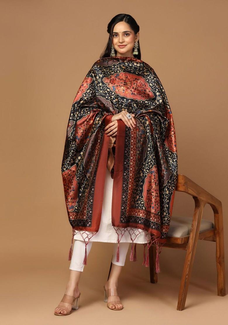 Ethnic Motifs Digital Printed Assam Silk Dupatta