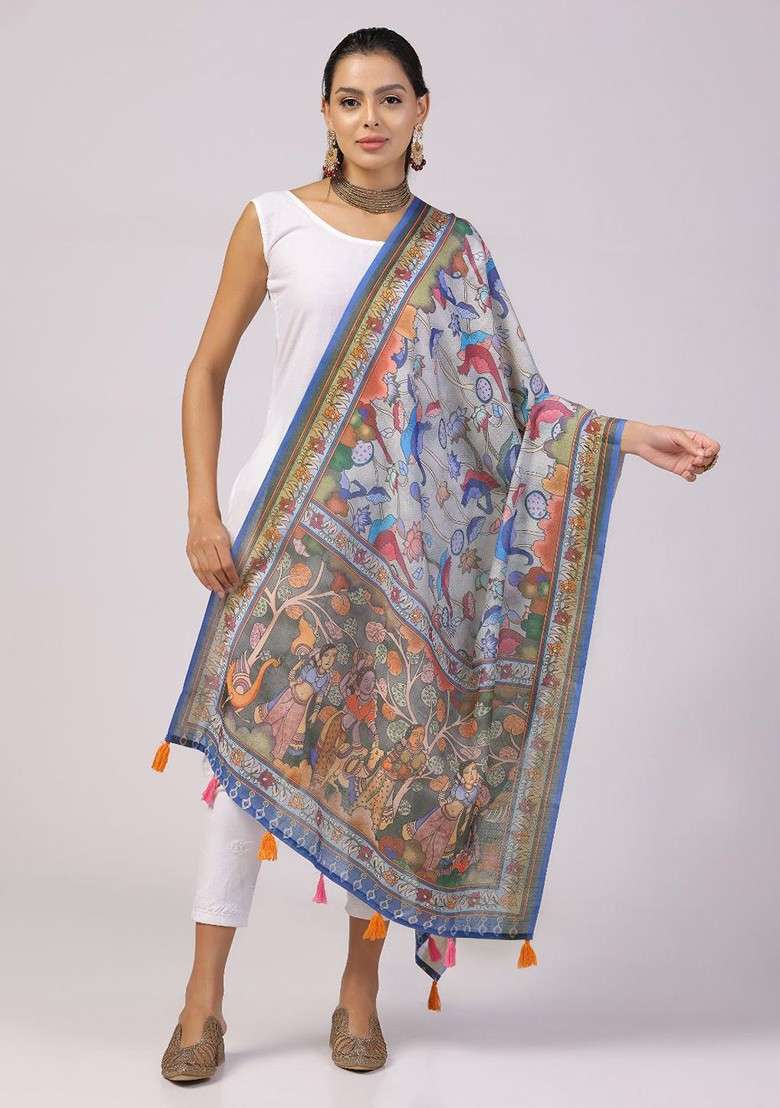 Ethnic Motifs Digital Printed Dupatta - Indya