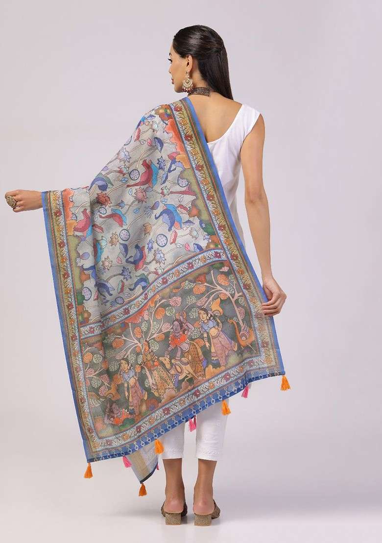 Ethnic Motifs Digital Printed Dupatta - Indya