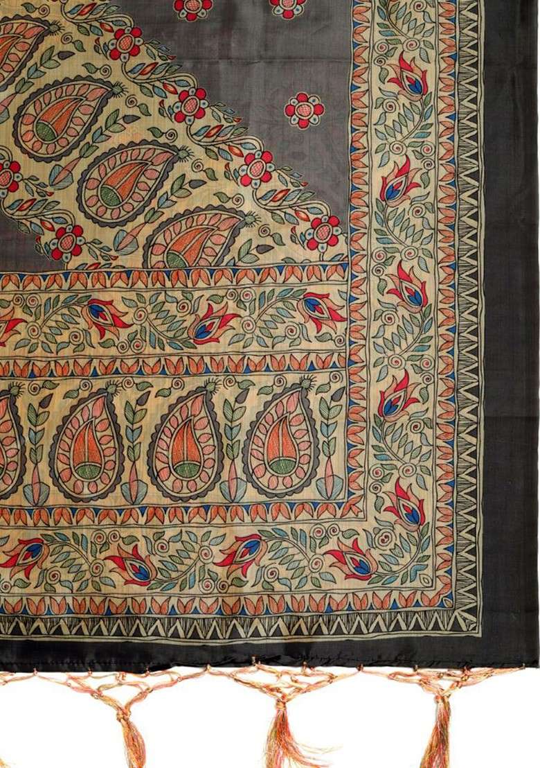 Ethnic Motifs Printed Assam Silk Dupatta - Indya