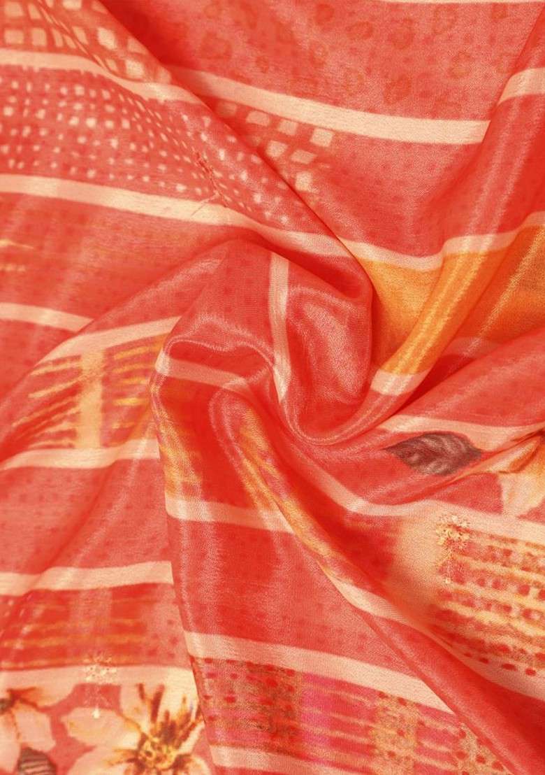 Floral Printed Dupatta With Sequinned - Indya