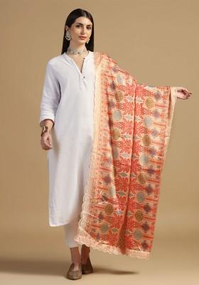 Ethnic Motifs Printed Dupatta With Sequinned