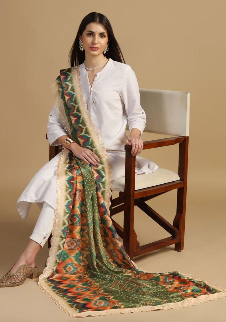 Bandhani Printed Dupatta With Sequinned
