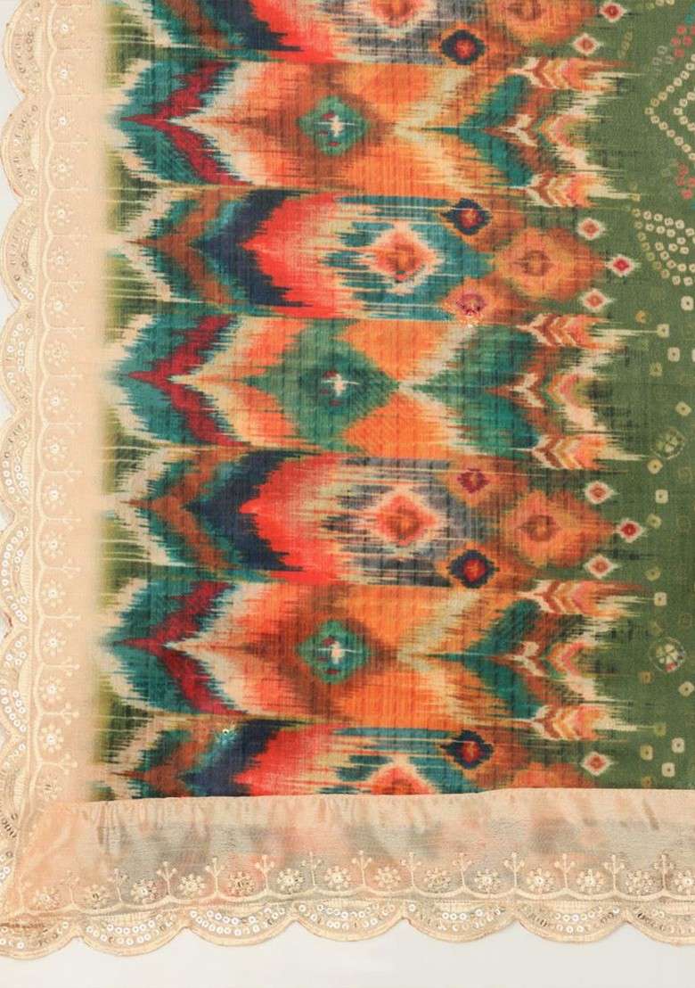 Bandhani Printed Dupatta With Sequinned - Indya