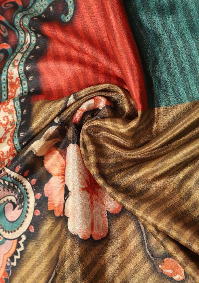 Floral Printed Dupatta With Sequinned - Indya