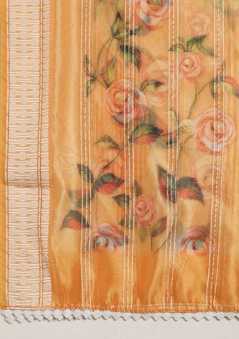 Ethnic Motifs Printed Organza Dupatta - Indya