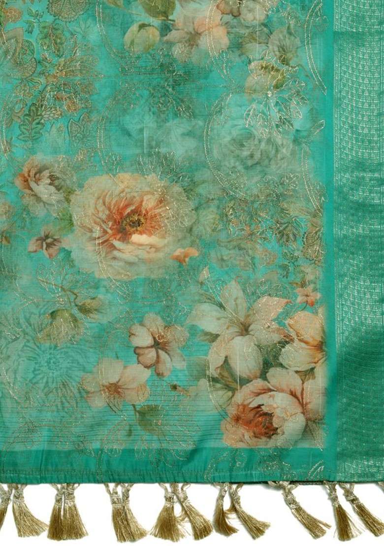 Floral Printed Chaderi Duppatta - Indya