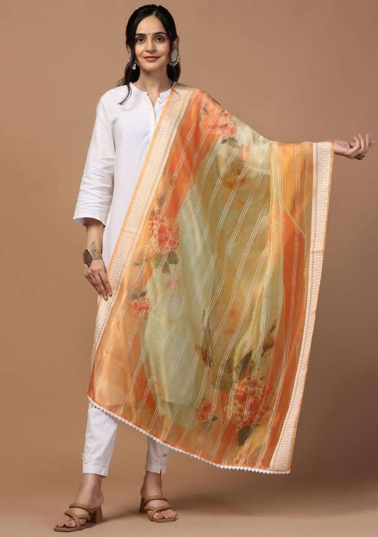 Floral Printed Dupatta - Indya