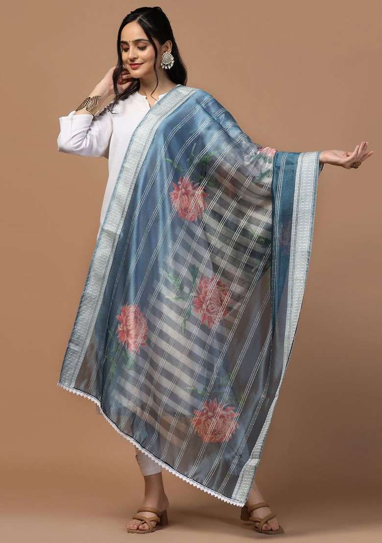 Floral Printed Dupatta - Indya
