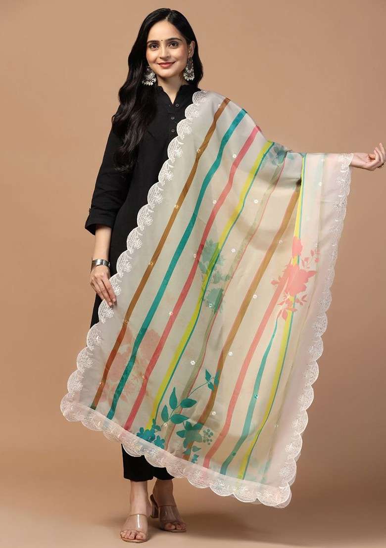 Printed Organza Dupatta - Indya