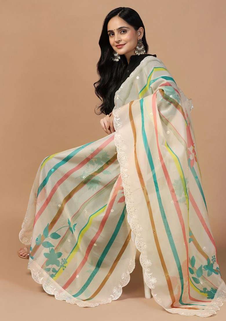 Printed Organza Dupatta - Indya
