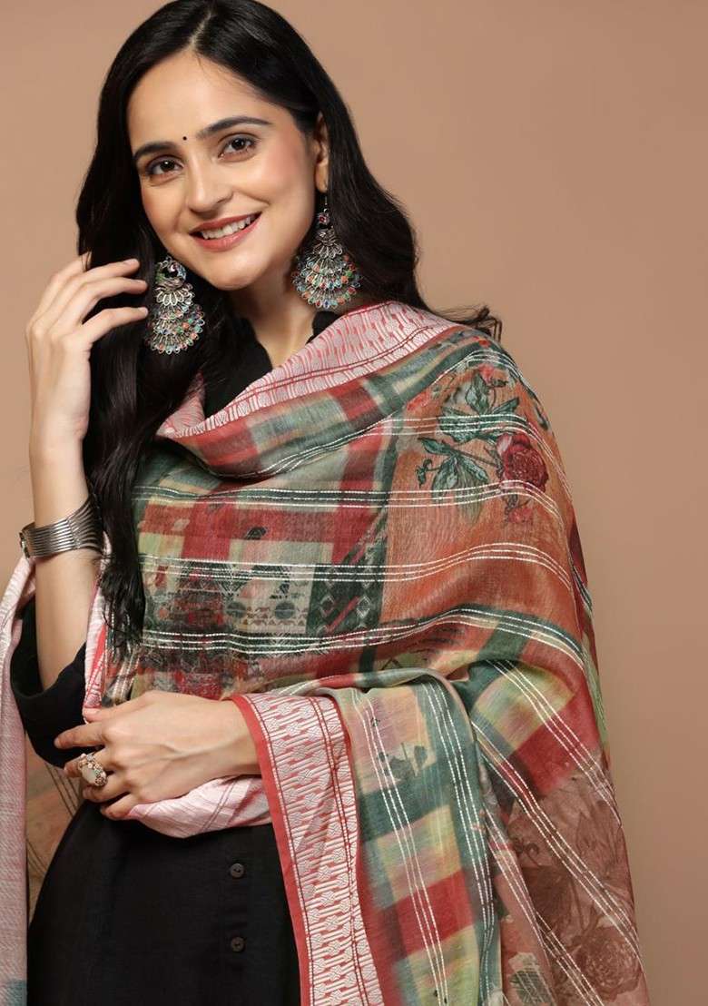 Floral Printed Dupatta - Indya