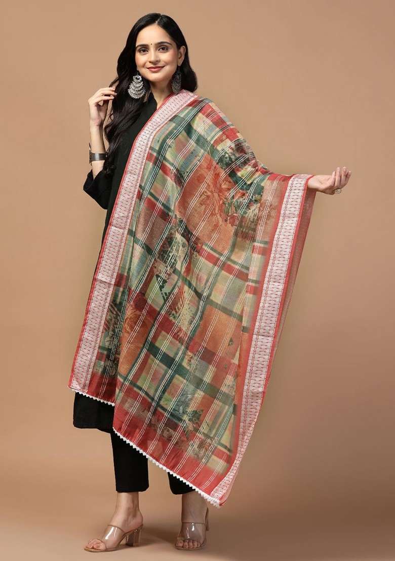Floral Printed Dupatta - Indya