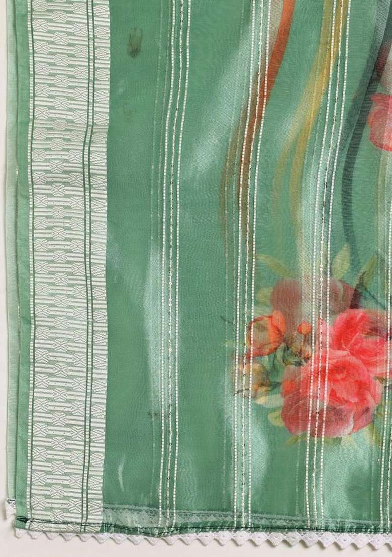 Ethnic Motifs Printed Organza Dupatta - Indya