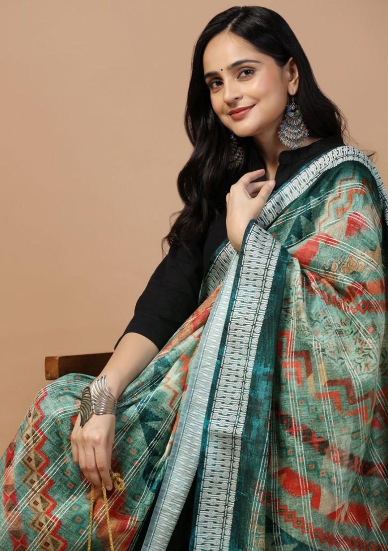 Ethnic Motifs Printed Chanderi Cotton Dupatta