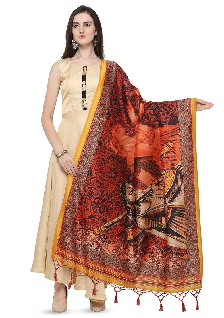 Ethnic Motifs Digital Printed Assam Silk Dupatta